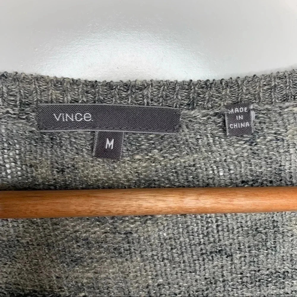 Vince Gray 100% Linen V-Neck Long Sweater Size Medium - Picture 3 of 8